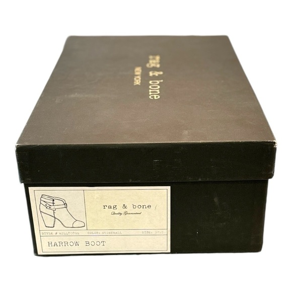 Rag & Bone Women's Olive Harrow Suede‎ Stacked Heel Ankle Bootie Size 7.5 - Picture 9 of 9